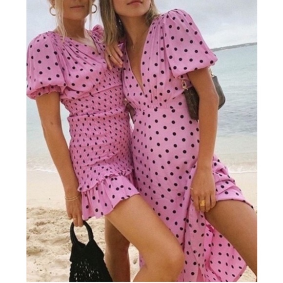 Faithfull The Brand Margherita Mini Smocked Dress Polka Dot Print Anthropologie - Picture 2 of 15